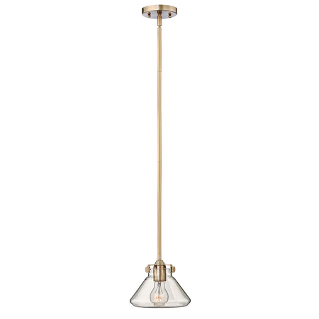 Lampa suspendata Congress 1 Light Clear Glass Pendant – Brushed Caramel