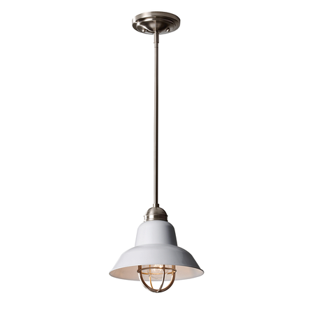Lampa suspendata Urban Renewal 1 Light Mini Pendant – Brushed Steel/Glossy White