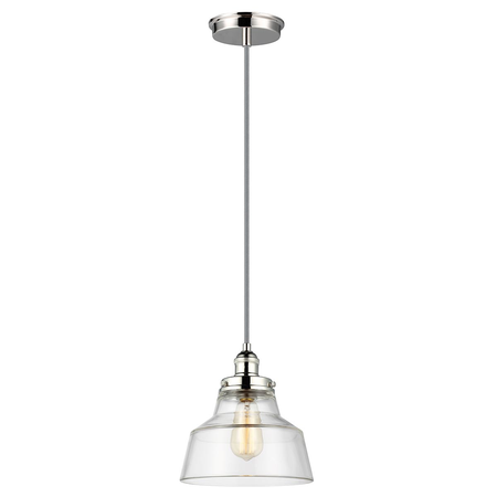 Lampa suspendata Baskin 1 Light Pendant – Polished Nickel