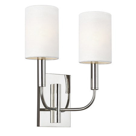 Aplica Brianna 2 Light Wall Light – Polished Nickel