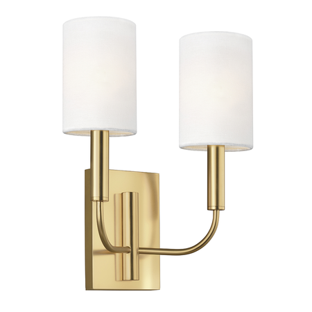 Aplica Brianna 2 Light Wall Light – Burnished Brass