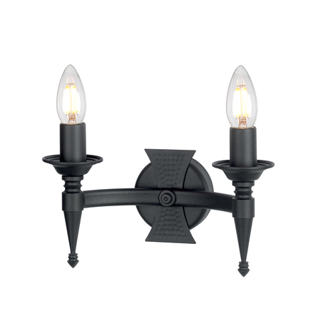 Aplica Saxon 2 Light Wall Light – Black