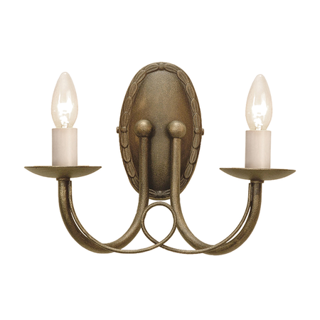 Aplica Minster 2 Light Wall Light – Black/Gold