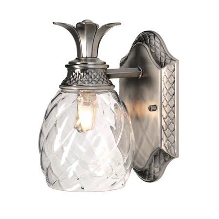 Aplica Plantation 1 Light Wall Light – Polished Antique Nickel