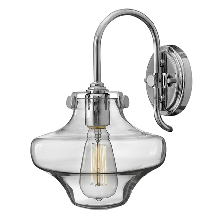 Aplica Congress 1 Light Clear Glass Wall Light – Chrome