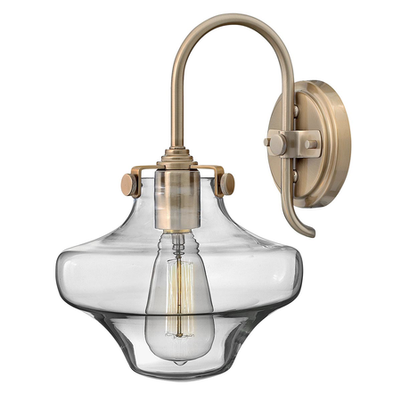 Aplica Congress 1 Light Clear Glass Wall Light – Brushed Caramel