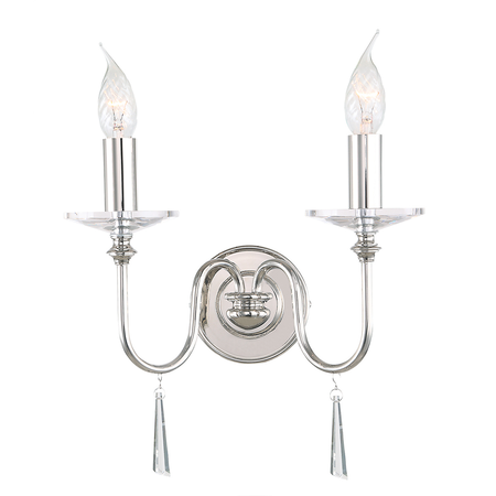 Aplica Finsbury Park 2 Light Wall Light – Polished Nickel