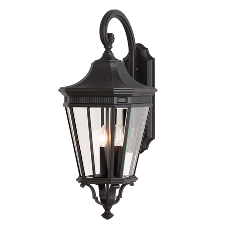 Aplica Cotswold Lane 3 Light Large Wall Lantern – Black