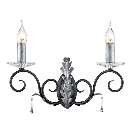 Aplica amarilli 2 light wall light – black/silver