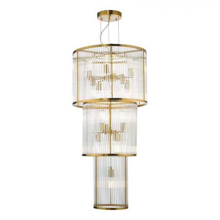 Lampa suspendata eleanor 15 light chandelier natural brass glass