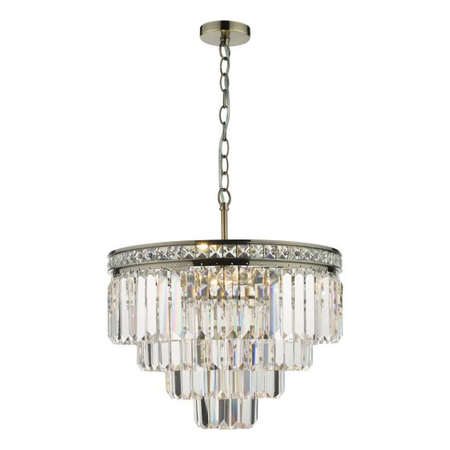 Lampa suspendata Vyana 4 Light Pendant Antique Brass Crystal