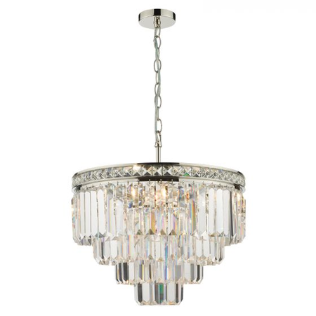 Lampa suspendata vyana 4 light pendant polished nickel crystal