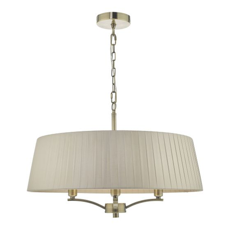 Lampa suspendata Cristin 4 Light Pendant Antique Brass With Taupe Shade