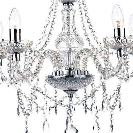 Lampa suspendata Katie 5 Light Chandelier Polished Chrome Acrylic Glass