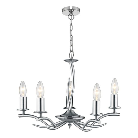 Lampa suspendata Elka 5 Light Pendant Satin Chrome