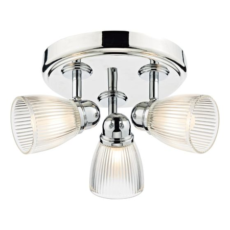 Plafoniera cedric bathroom 3 light spotlight polished chrome glass ip44