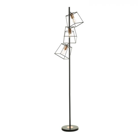 Lampadar de podeaTower 3 Light Floor Lamp Matt Black Copper