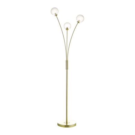 Lampadar de podeaavari 3 light floor lamp satin brass glass