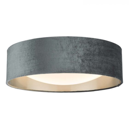 Lampa tavan nysa 2 light flush velvet dark grey shade 40cm