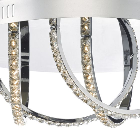 Lampa tavan Zancara Small 4 Light Flush Polished Chrome and Crystal LED