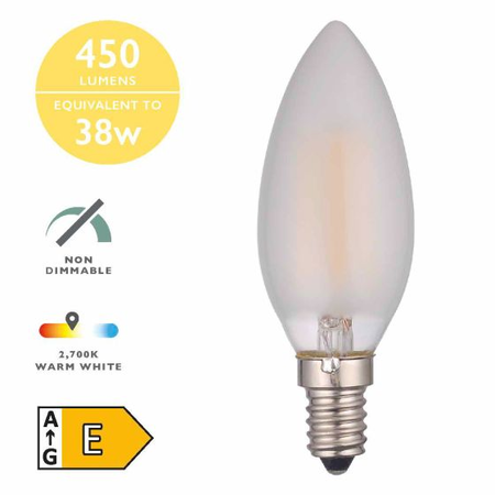 Sursa de iluminat (Pack of 5) LED Candle Light Bulb (Lamp) SES/E14 4W 450LM