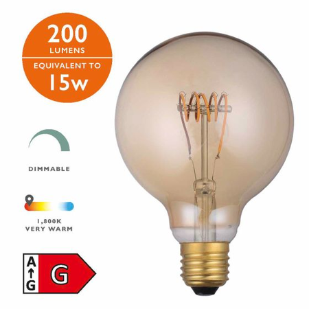 Sursa de iluminat (Pack of 5) LED Medium Globe Light Bulb (Lamp) ES/E27 4W 200LM