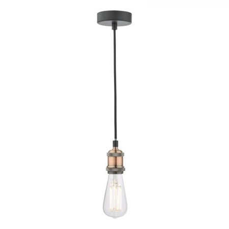 Lampa suspendata waco 1 light e27 suspension antique copper matt black