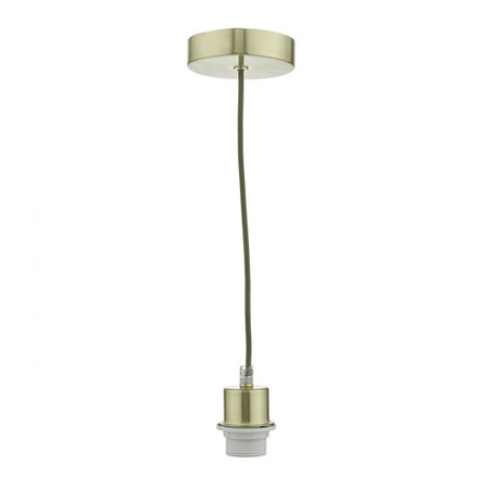 Lampa suspendata 1 Light Satin Brass E27 Suspension With Clear Cable