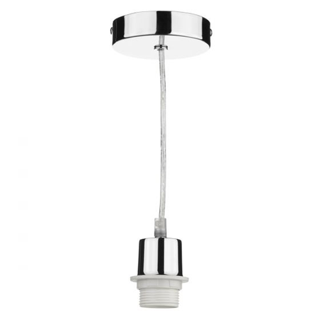 Lampa suspendata 1 Light Polished Chrome E27 Suspension With Clear Cable