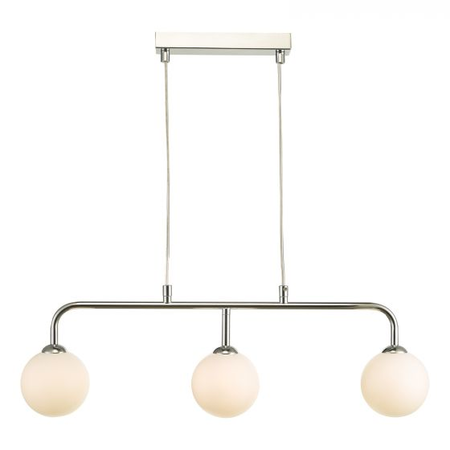 Lampa suspendata feya 3 light bar pendant polished chrome opal glass