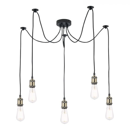 Lampa suspendata waco 5 light pendant antique brass matt black