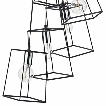 Lampa suspendata Tower 6lt Cluster Pendant Black & Polished Chrome