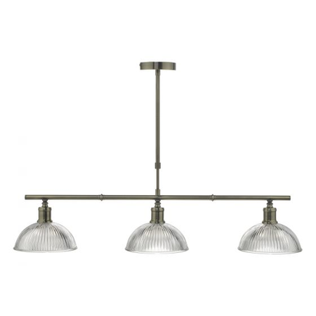 Lampa suspendata Dara 3 Light Bar Pendant Antique Brass & Glass