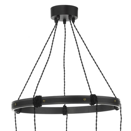 Lampa suspendata Ivan 5 Light Pendant Rustic Wood Aged Brass Detail