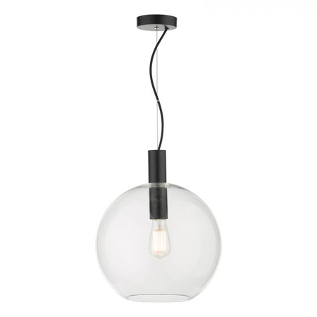 Lampa suspendata Zula 1 Light Single Pendant Black Clear Glass