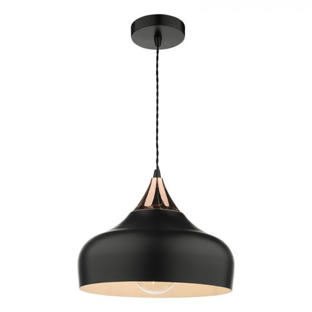 Lampa suspendata Gaucho 1 Light Single Pendant Black And Copper
