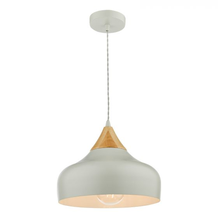 Lampa suspendata Gaucho 1 Light Single Pendant Grey And Wood