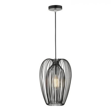 Lampa suspendata Ero 1 Light Single Pendant Black And Chrome