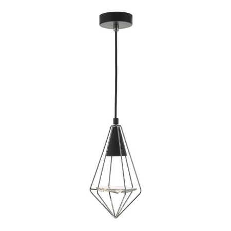 Lampa suspendata Gianni 1 Light Pendant Black, Polished Chrome & Glass