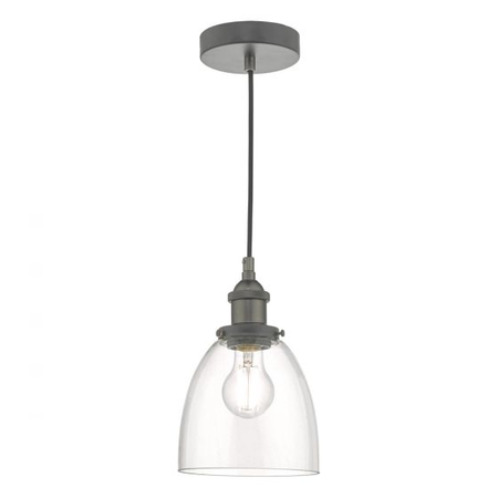 Lampa suspendata Arvin Pendant Antique Chrome & Glass