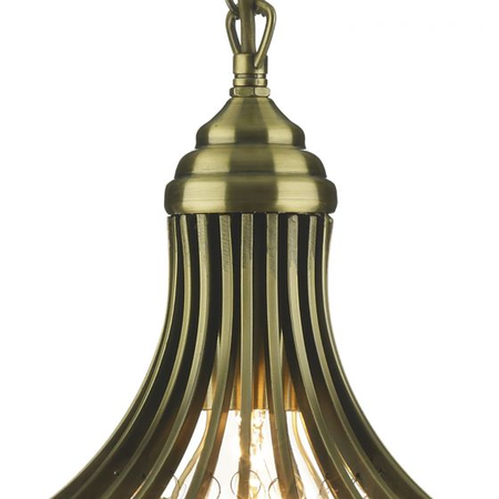 Lampa suspendata Suri 1 Light Pendant Antique Brass Faceted Glass