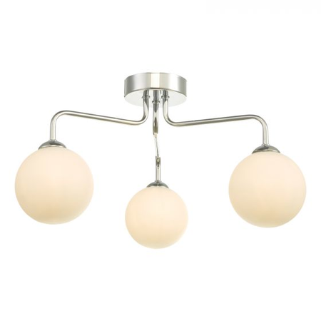 Plafoniera Feya 3 Light Semi Flush Polished Chrome Opal Glass