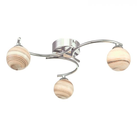 Plafoniera Atiya 3 Light Semi Flush Polished Chrome With Planet Style Glass