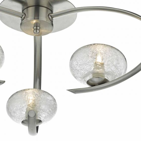 Plafoniera Leighton 3 Light Semi Flush Satin Chrome Glass