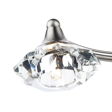 Plafoniera Luther 4 Light Semi Flush Satin Chrome Crystal
