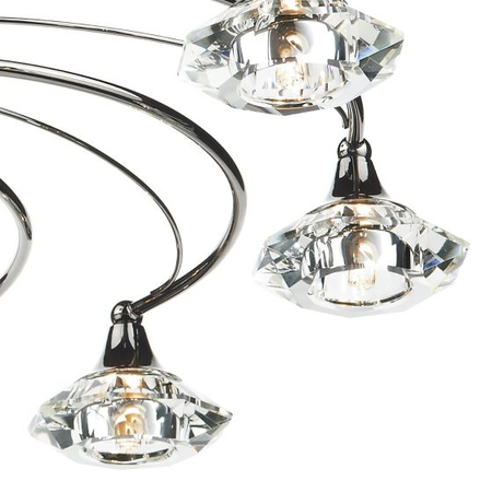 Plafoniera Luther 10 Light Semi Flush Black Chrome Crystal