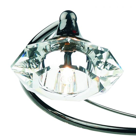 Plafoniera Luther 6 Light Semi Flush Black Chrome Crystal