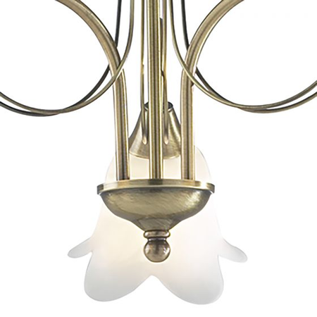 Plafoniera Doublet 3 Light Semi Flush Antique Brass complete with Alabaster Glass