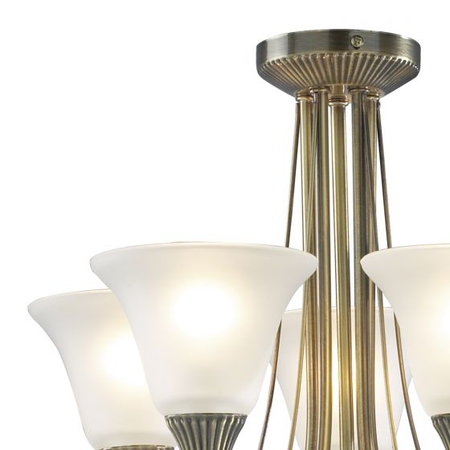 Plafoniera Boston 5 Light Semi Flush Antique Brass