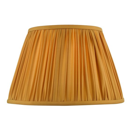 Abajur Ulyana Yellow Ochre Faux Silk Pleated Shade 40cm